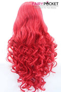 Cadmium Red Long Curly Lace Front Wig