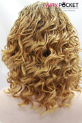Honey Brown Medium Twist Braids and Curly Lace Front Wig