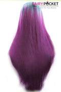 Ocean Blue to Purple Ombre Long Straight Lace Front Wig