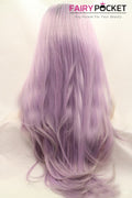Black to Lavender Ombre Long Wavy Lace Front Wig