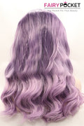 Lavender Long Wavy Lace Front Wig