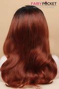 Nature Black to Brown Ombre Long Wavy Lace Front Wig
