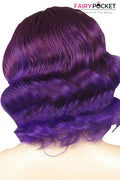 Black to Dark Violet Ombre Short Wavy Lace Front Wig