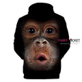 Funny Gorilla Animal Hoodie - F