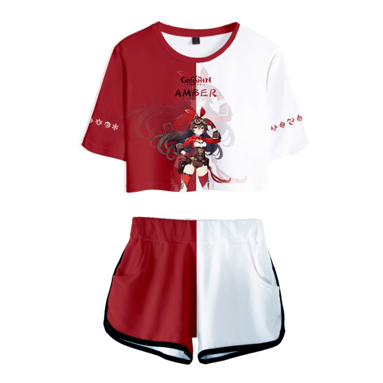 Genshin Impact T-Shirt and Shorts Suits - J