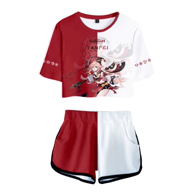 Genshin Impact T-Shirt and Shorts Suits - Q