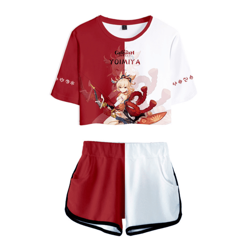 Genshin Impact T-Shirt and Shorts Suits - R