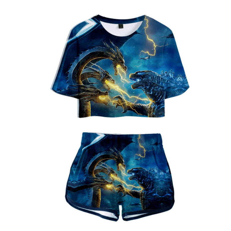Godzilla King of the Monsters T-Shirt and Shorts Suits - F