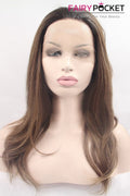 Black to Tan Ombre Long Wavy Lace Front Wig