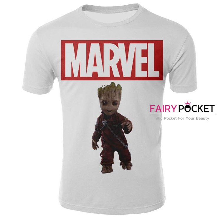 Guardians of the Galaxy Groot White T-Shirt - F