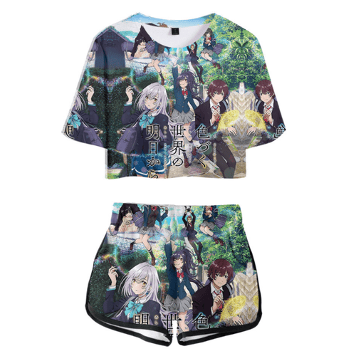 Iroduku The World in Colors Anime T-Shirt and Shorts Suit - B