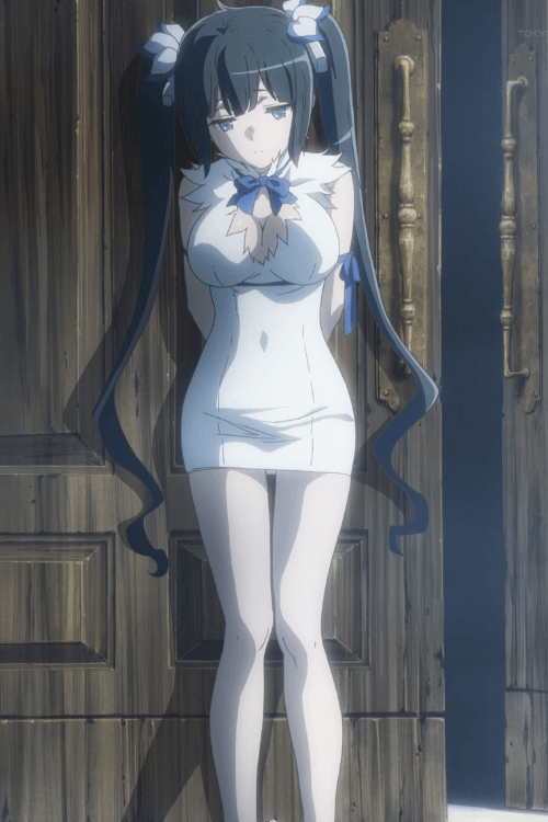 Anime DanMachi Season 4 Hestia Cosplay Costume Wig White Skirt Blue Bow  Gloves Is It Wrong