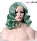 Jade Green Short Wavy Synthetic Lace Front Wig