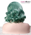 Jade Green Short Wavy Synthetic Lace Front Wig