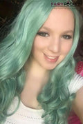 Jade Green Wavy Synthetic Lace Front Wig
