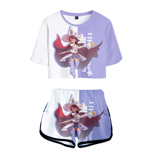 Little Witch Academia T-Shirt and Shorts Suits - B