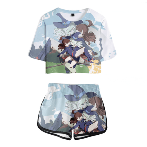 Little Witch Academia T-Shirt and Shorts Suits - C