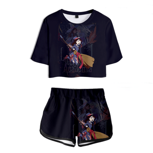 Little Witch Academia T-Shirt and Shorts Suits - D
