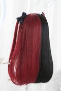 Lolita Long Straight Black and Santa Red Basic Cap Wig