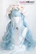 Lolita Long Wavy Baby Blue Basic Cap Wig - B