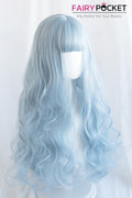Lolita Long Wavy Baby Blue Basic Cap Wig - C