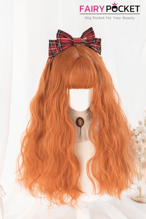Lolita Long Wavy Bright Orange Basic Cap Wig