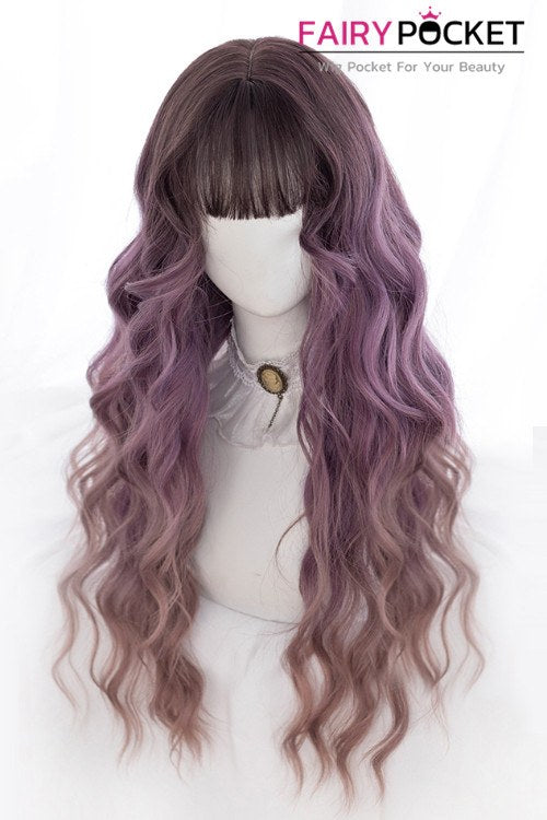 Lolita Long Wavy Russet to Purple Basic Cap Wig