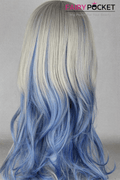 Lolita Grey and Blue Long Wavy Basic Cap Wig
