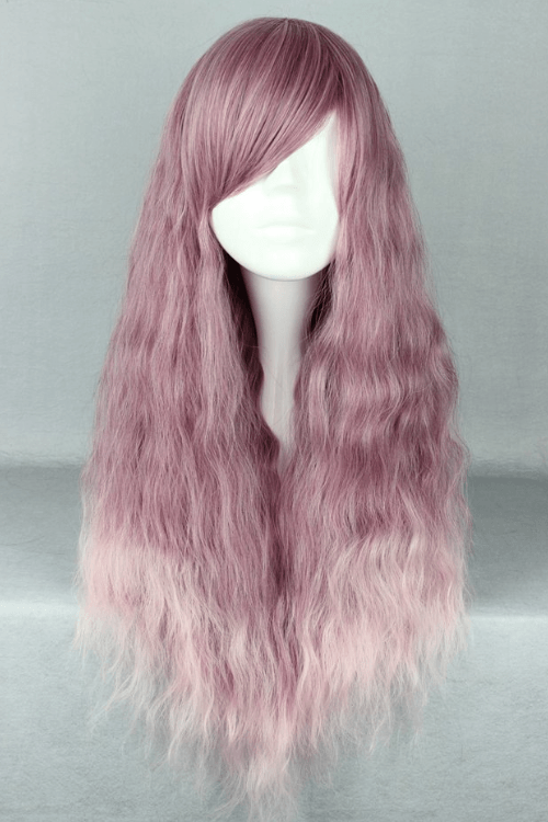 Lolita Purple and Pink Long Wavy Basic Cap Wig