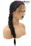 Long Straight Black Lace Front Wig