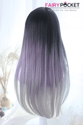 Long Straight Black to Purple Ombre Lolita Wig - B