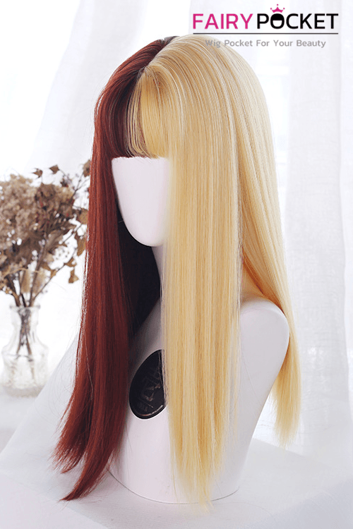 Long Straight Country Red and Sand Lolita Wig
