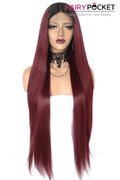 Long Straight Red Lace Front Wig