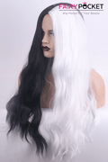Long Wavy Black and White Lolita Wig