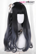 Long Wavy Black to Blue Ombre Lolita Wig