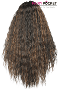 Long Wavy Black and Brown Lace Front Wig