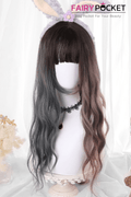 Long Wavy Brown and Blue Lolita Wig