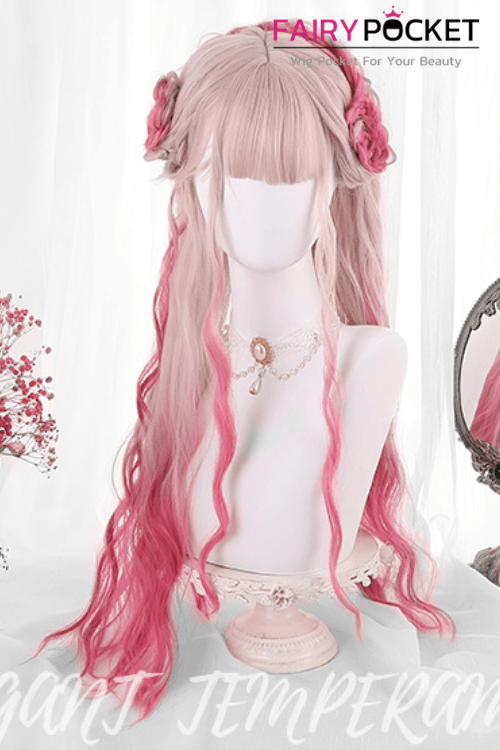 Long Wavy Fawn to Melon Ombre Lolita Wig