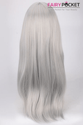 Long Straight Ash Grey Basic Cap Wig