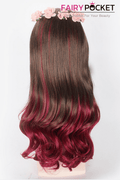 Long Wavy Brown to Red Ombre Basic Cap Wig