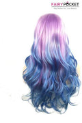 Long Wavy Purple to Blue Basic Cap Wig