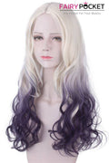 Long Wavy Sand to Dioxazine Purple Ombre Basic Cap Wig