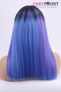 Medium Straight Black to Blue Ombre Lolita Wig