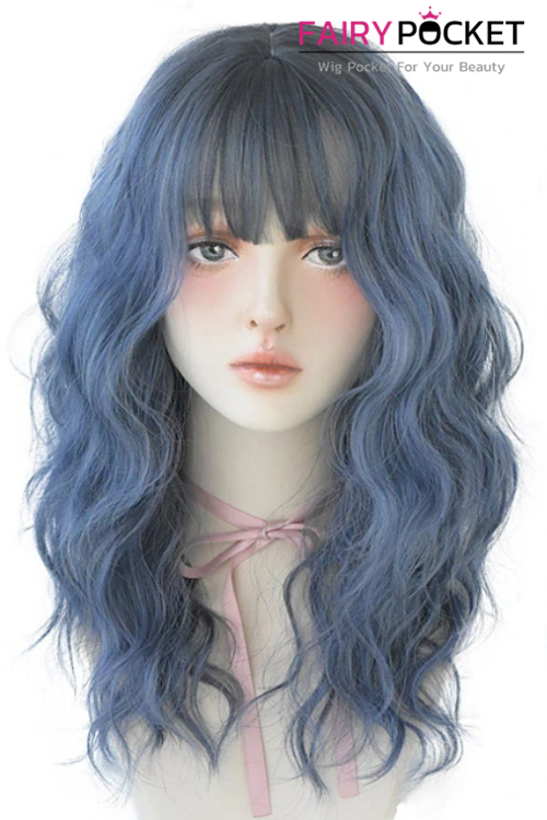 Medium Wavy Blue Lolita Wig