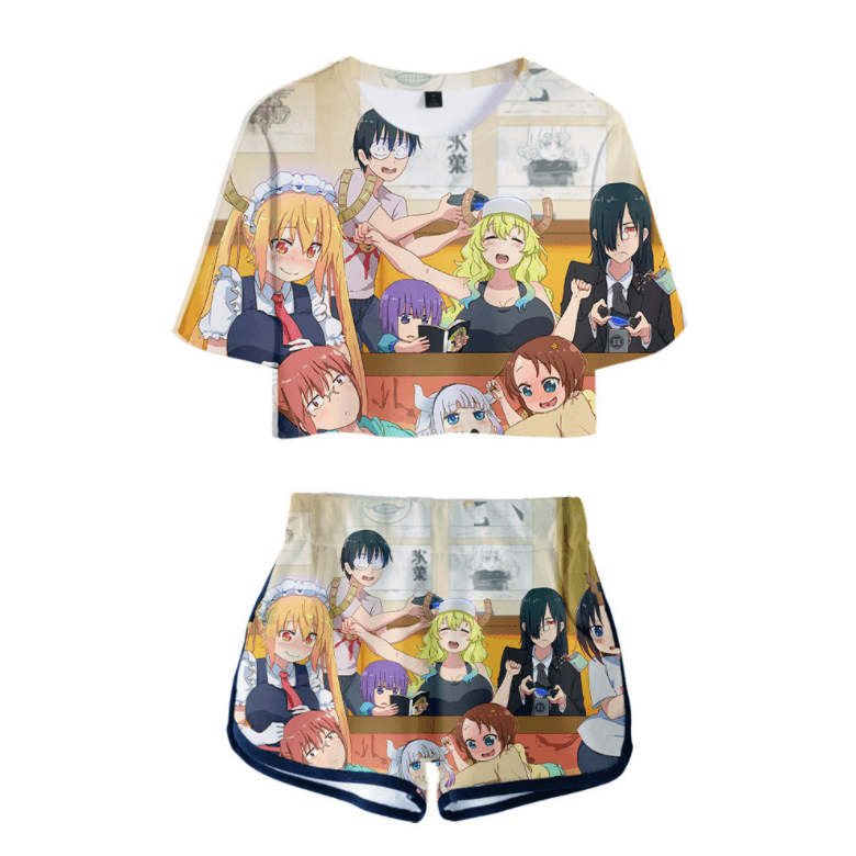 Miss Kobayashi's Dragon Maid T-Shirt and Shorts Suits - C