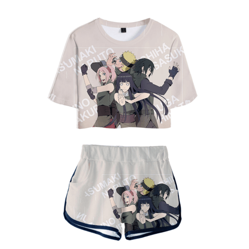 Naruto Anime T-Shirt and Shorts Suits - B