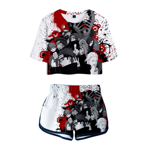 Naruto Anime T-Shirt and Shorts Suits - C