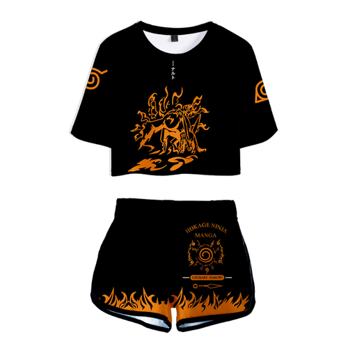 Naruto T-Shirt and Shorts Suits - L