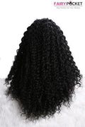 Nature Black Deep Curly Synthetic Lace Front Wig
