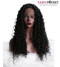 Nature Black Deep Curly Synthetic Lace Front Wig